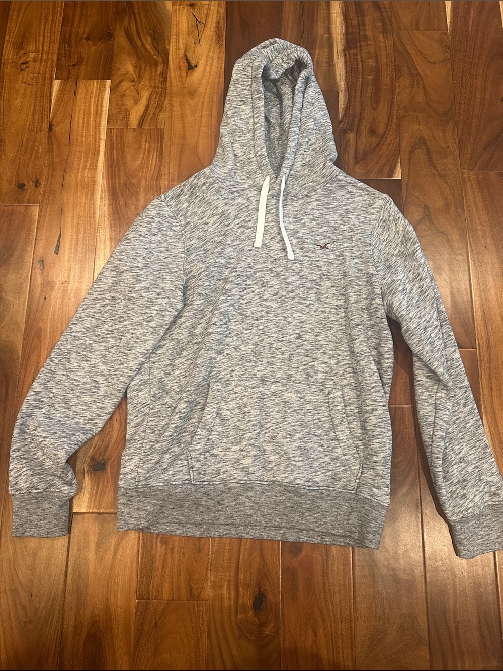 Hollister Heather Gray Pullover Hoodie with Drawstring